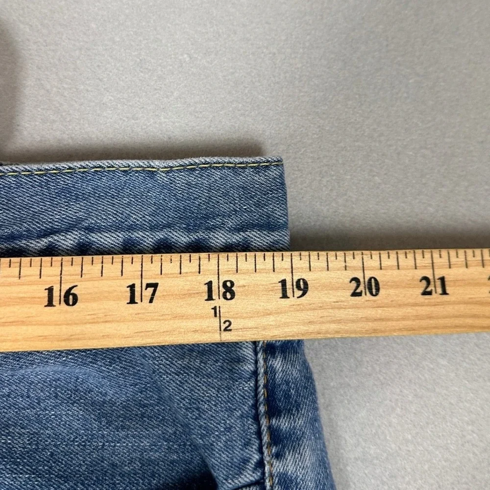 Levis 505 Jeans Mens 38X30 Blue Regular Fit Straight Leg Distressed Casual Denim